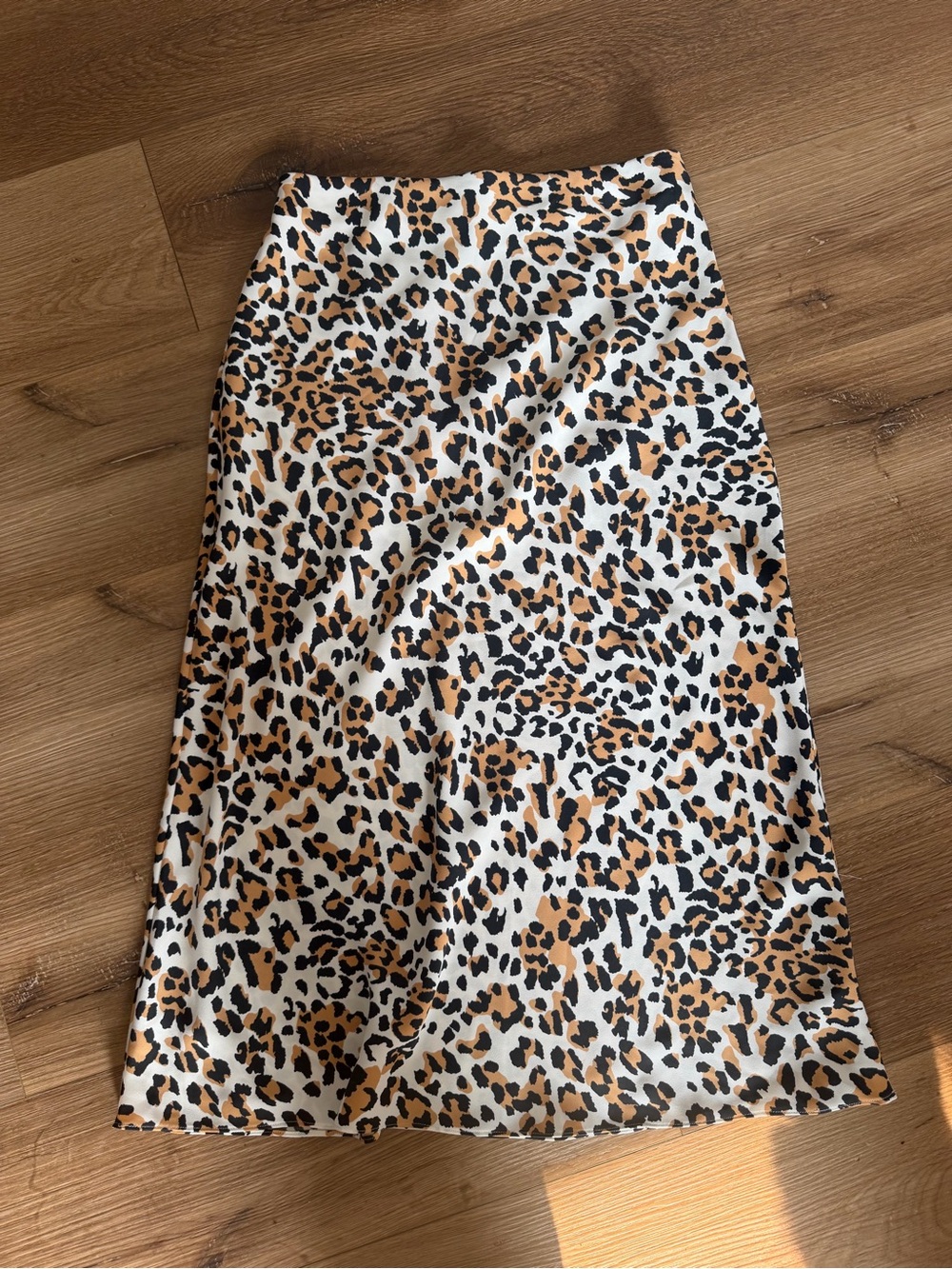Babaton Leopard Print Midi Skirt - White, Tan & Black